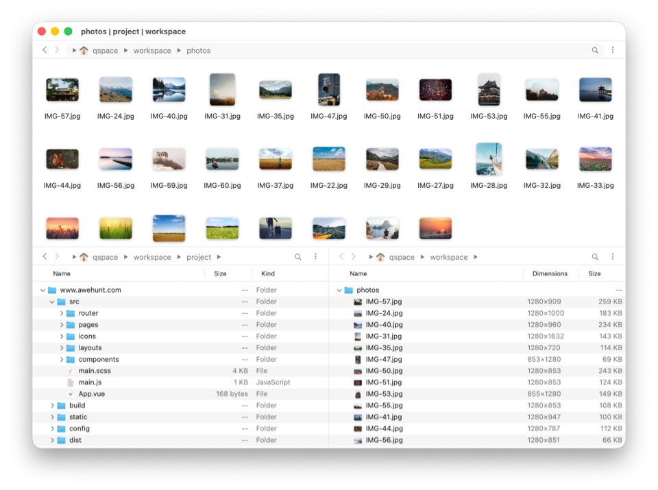 一个窗口、12种布局，灵活切换