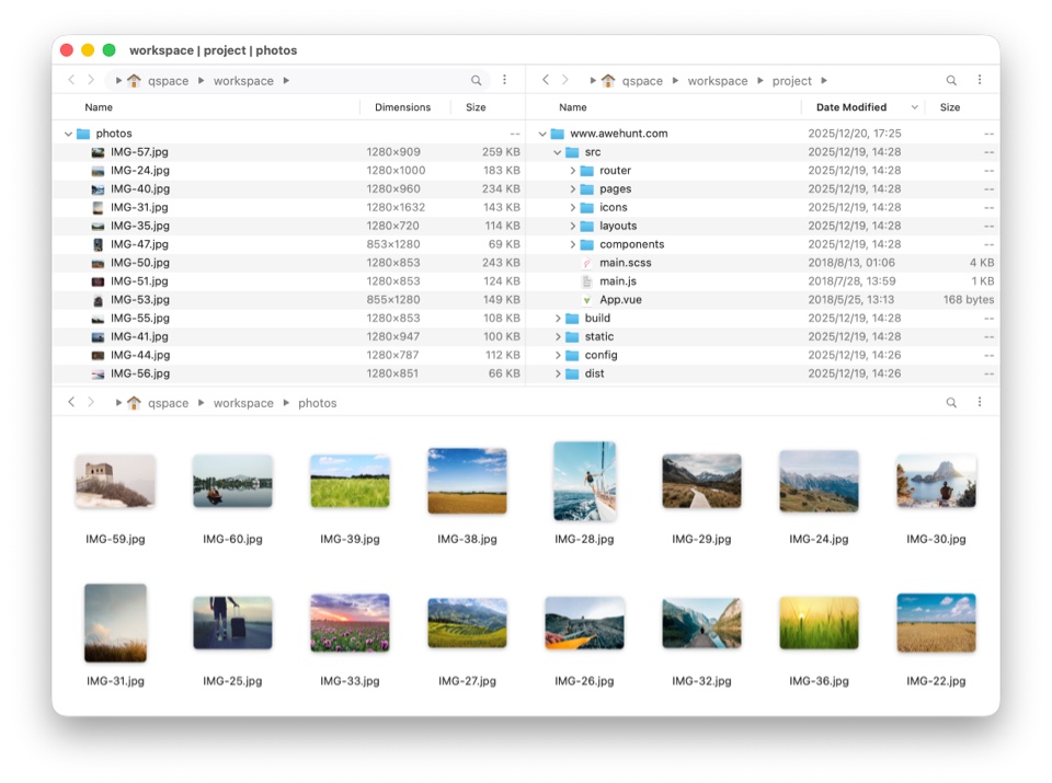 一个窗口、12种布局，灵活切换